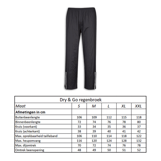 610919.50.XXL LYNX Regenbroek Dry & Go XXL 118 x 80 x 132 cm