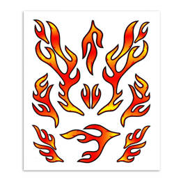 980811 MERKLOOS Sticker set red flames 200 x 240 mm