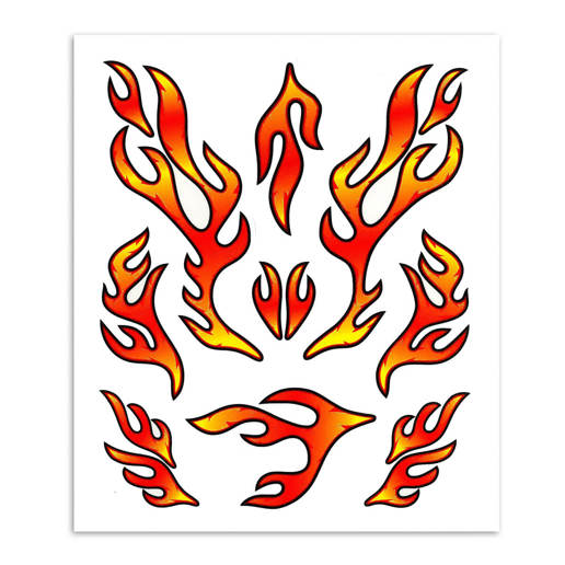 980811 MERKLOOS Sticker set red flames 200 x 240 mm