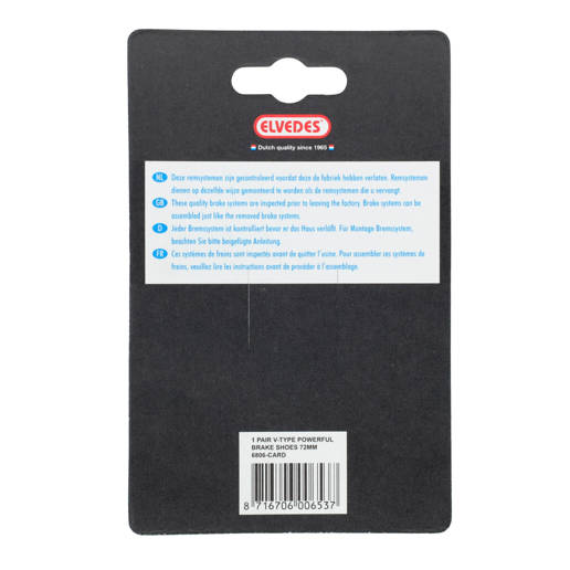74.6806-CARD ELVEDES V-brake remblokken 72 mm set 72 mm