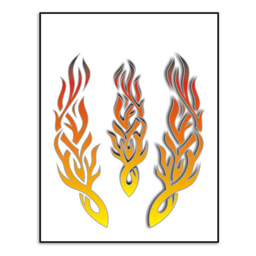 980581 MERKLOOS Sticker set tribal flames 200 x 240 mm