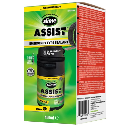 40P.050188 SLIME Slime Assist emergency tyre sealant 450 ml / refill Smart Repair Plus kit 9 x 9 x 16.5 cm