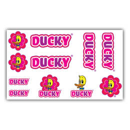 092081 MERKLOOS Bicycle frame sticker set Ducky pink 125 x 180 mm