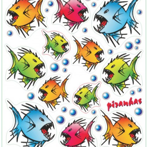91.00998 MERKLOOS Sticker set piranhas 240 x 200 mm